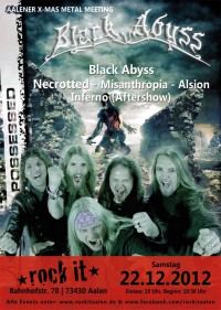 Flyer - Black Abyss + Necrotted + Misanthropia + Alsion + Inferno