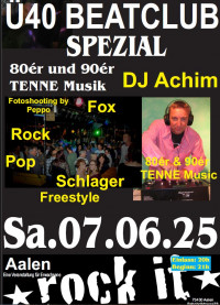 Flyer - Ü40 BeatCluB  meets TENNE 80er Musik SPEZIAL