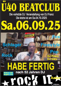 Flyer - Ü40-Party mit DJ Franz Rieger